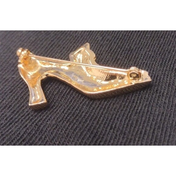 Goldtone High Heel Brooch with Swarovski Crystals - Picture 5 of 5